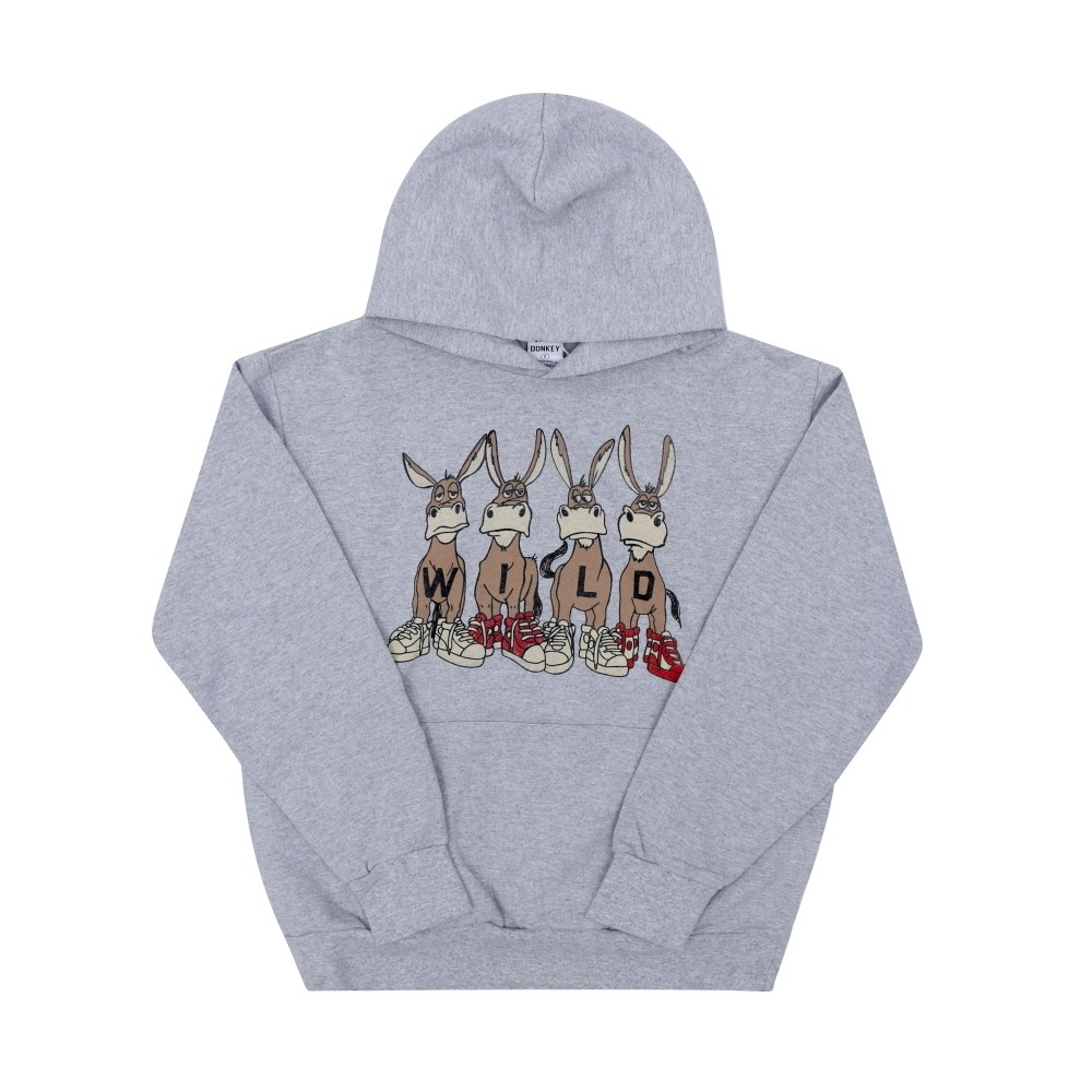 ワイルド・ドンキー ユニセックス フーディ HEATHER GREY FC-BASKET