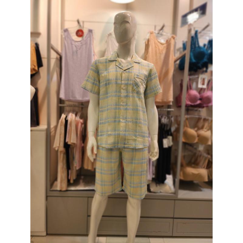 [釜山店]ツートンチェックパジャマ(MP7010B)