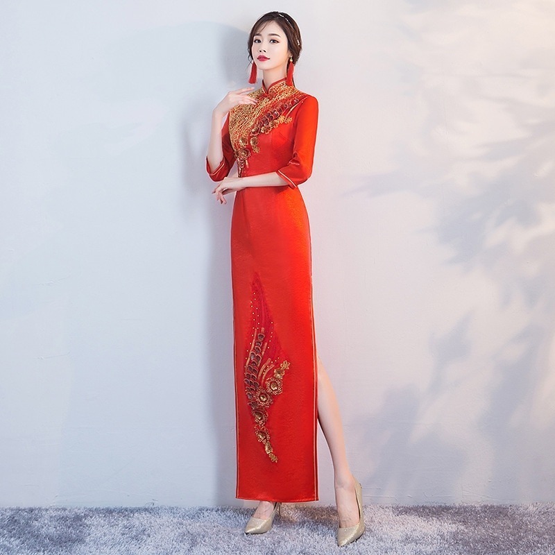 ワンピースドレスドレスエチケットパフォーマンスチョンサム2025レッドステージパフォーマンスショー