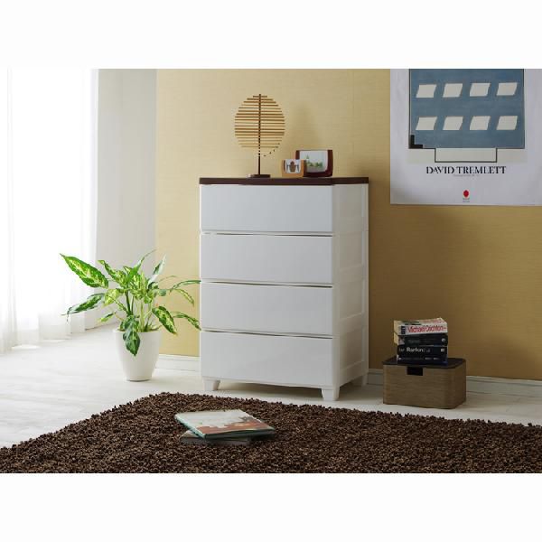 【公式】 チェスト 4段 北欧 タンス 幅55 MG-554 引き出し ウッドトップ 衣類収納 収納用品 白 茶 完成品 脚付 クローゼット ケース シンプル 収納ケース メガ割