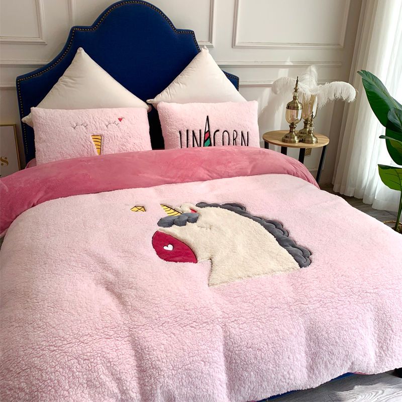 大人用 子供用韓国ファッション 布団カバー 冬用 毛布 暖かい 厚手 ベッドカバー ダブルサイズ 掛け布団カバーボックスシーツ 抗菌防臭 洗える 寝具 ベッド用品 シングル ダブル