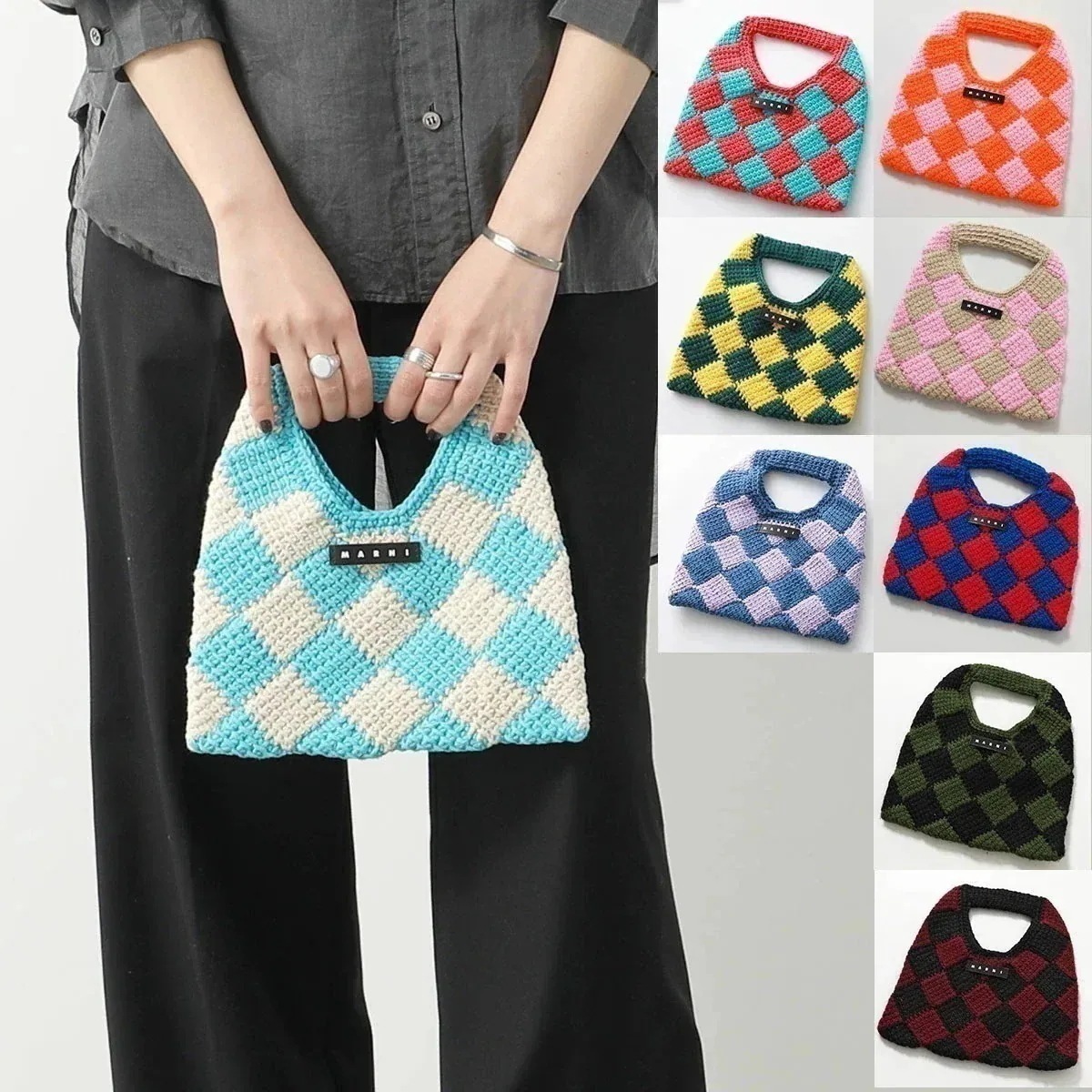 MARNI KIDS マルニ キッズ ハンドバッグ DIAMOND ダイヤモンド M00995 M00RP レディース ガールズ かぎ針編みバッグ クロシェ編み