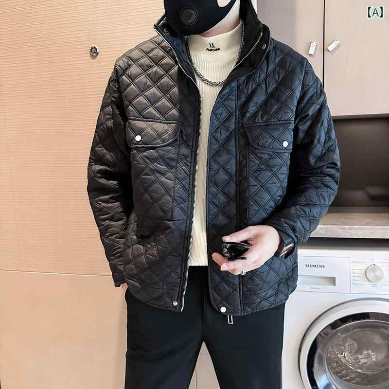 アウター メンズ カジュアル おしゃれ 軽量 涼しい 涼しい チェック ダウン コットンジャケット トレンディ 冬 コットンジャケット トップス カジュアル コットンジャケット
