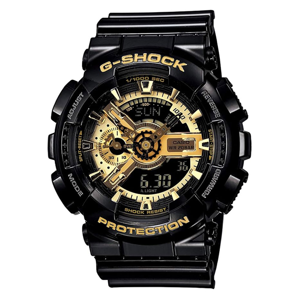 国内正規品 CASIO G-SHOCK G-STEEL Gショック ジーショック カシオ 時計 メンズ 腕時計 手表 アナデジ 多機能 ブラック×ゴールドシリーズ GA-110GB-1AJF ビジネス