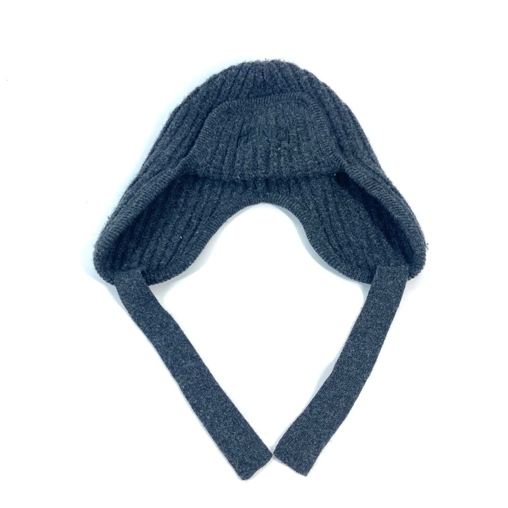 ニット帽 FXQ960 ロゴ フライト ビーニー 帽子 ニット帽 ニットキャップ ウール グレー