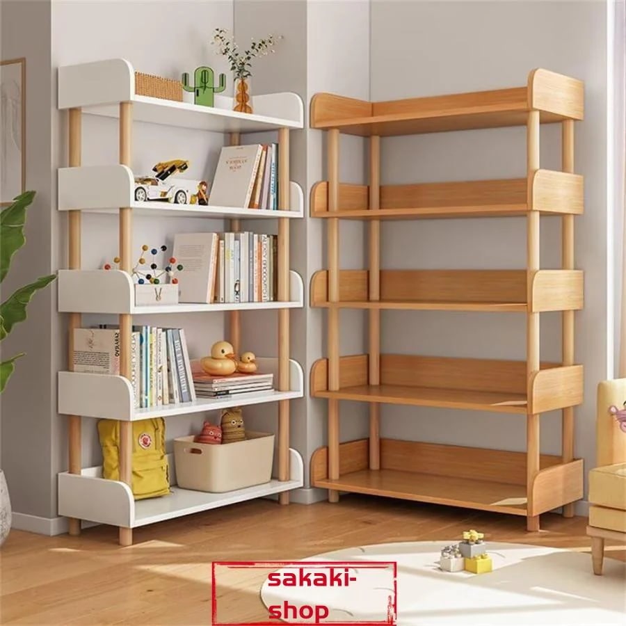 【新品】オープンシェルフ 木製 収納ラック 本棚 キッチンラック 組立簡単 大容量 スリム 多機能収納ラック