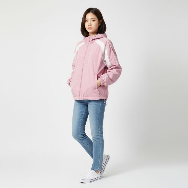 [Color Block Ver.] Tech Short Hooded Jacket_Pale Pink