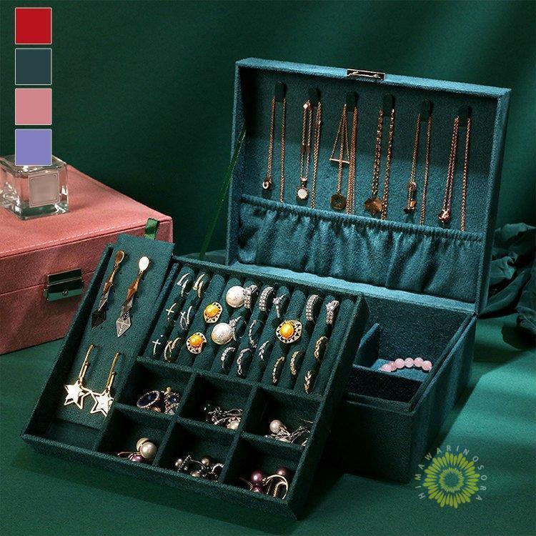 メガ割 レディース ボックス 仕切り取り外し可能 ジュエリー 収納ボックス スクエア ネックレス リング 大きめ 多機能 ケース アクセサリー用品 大容量 2段福袋