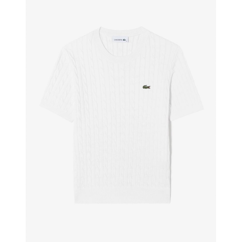 ラコステレディースケーブルショートスリーブクルーネック AF480E-54N 001