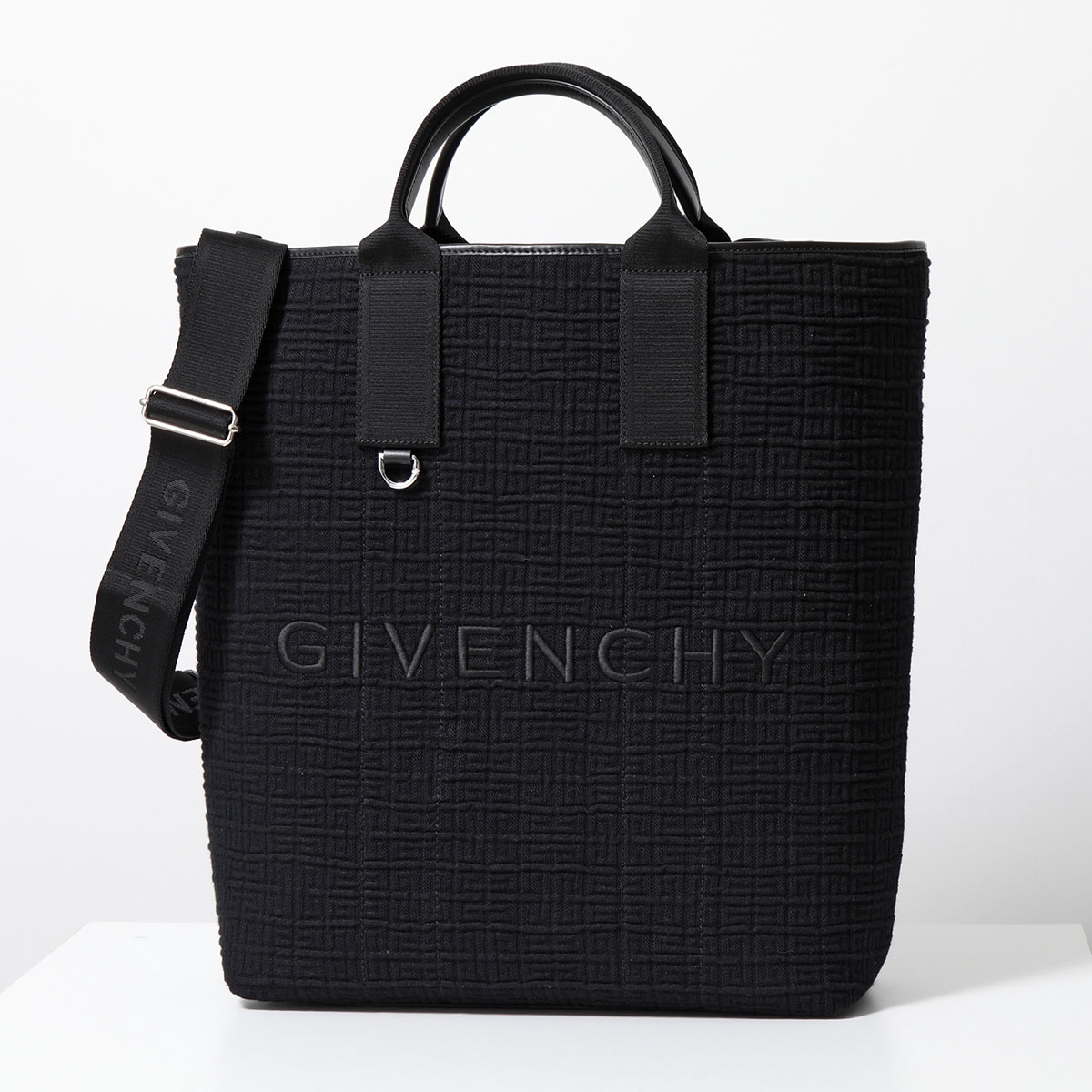 GIVENCHY ジバンシィ トートバッグ G ESSENTIALS エッセンシャルズ BK50B6 H1EK メンズ ラージ ロゴ刺繍 ショルダーバッグ 鞄 001/BLACK