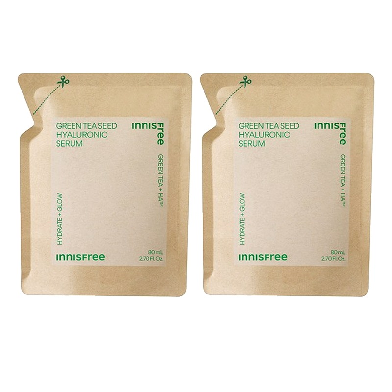 [1+1 グリーンティーシード ヒアルロン酸 セラム 詰め替え 80ml×2]韓国コスメ 保湿導入 美容液 トーンアップ