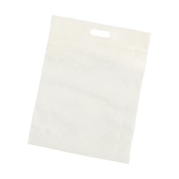 （まとめ）不織布小判抜き手提げバッグ M ベージュ THKB-M-BG 1パック（10枚）[x5]