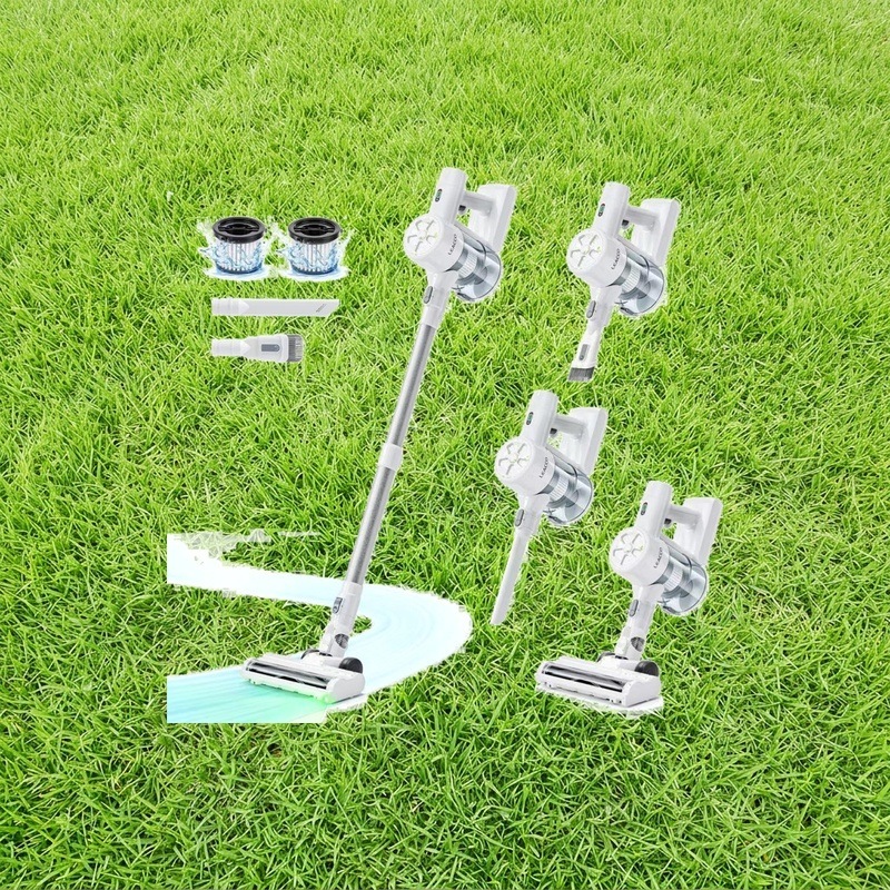 コードレス掃除機 75000Pa LEACCO【業界初！3種掃除モード】掃除機 コードレス 自立式 強力 サイクロン スティッククリーナー 軽量 静音 vacuum cleaner LEDライト付 伸