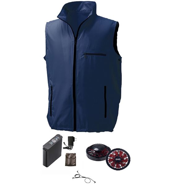 KU91830 空調服 ポリ製 ベスト FAN2200BR/LIPRO2 ネイビー 4L