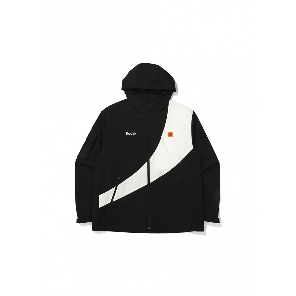 コダックアパレルカラークロームフード付きジャケットブラック