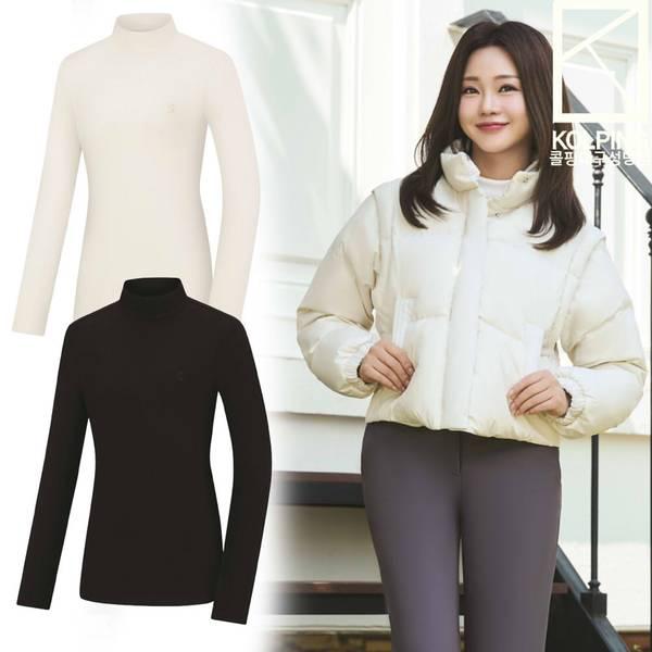 女性冬ソフトな着心地の裏起毛タートルネック半袖Tシャツ KWT4586W タミア