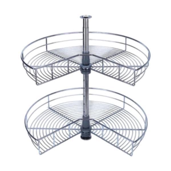 コーナーキャビネット 2層 交換用棚 多用途 頑丈 レイジーターンテーブル 270度回転 家庭用