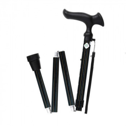 フジホーム ステッキ 杖 かるがもオム 折畳 ストライプ WB3933