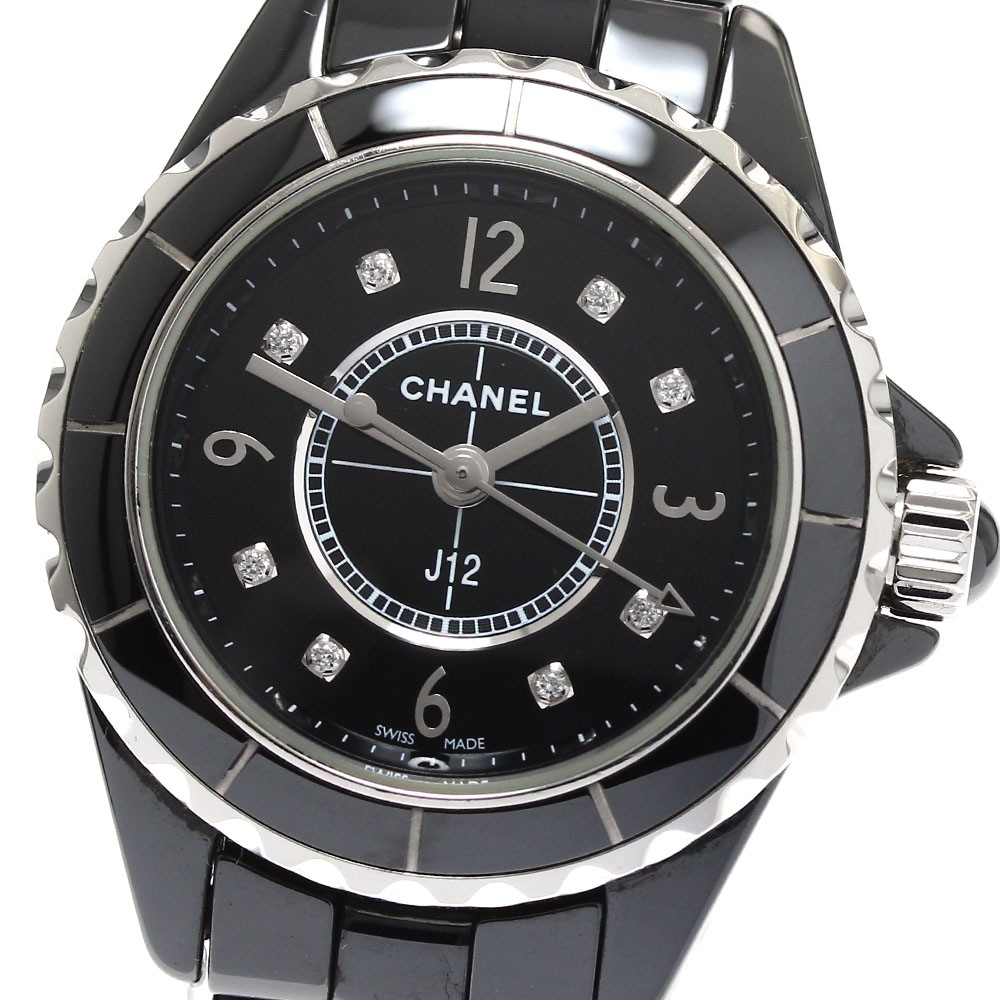 シャネル CHANEL H2569 J12 8Pダイヤモンド クォーツ レディース 良品 保証書付き_893522【中古】 225,450円