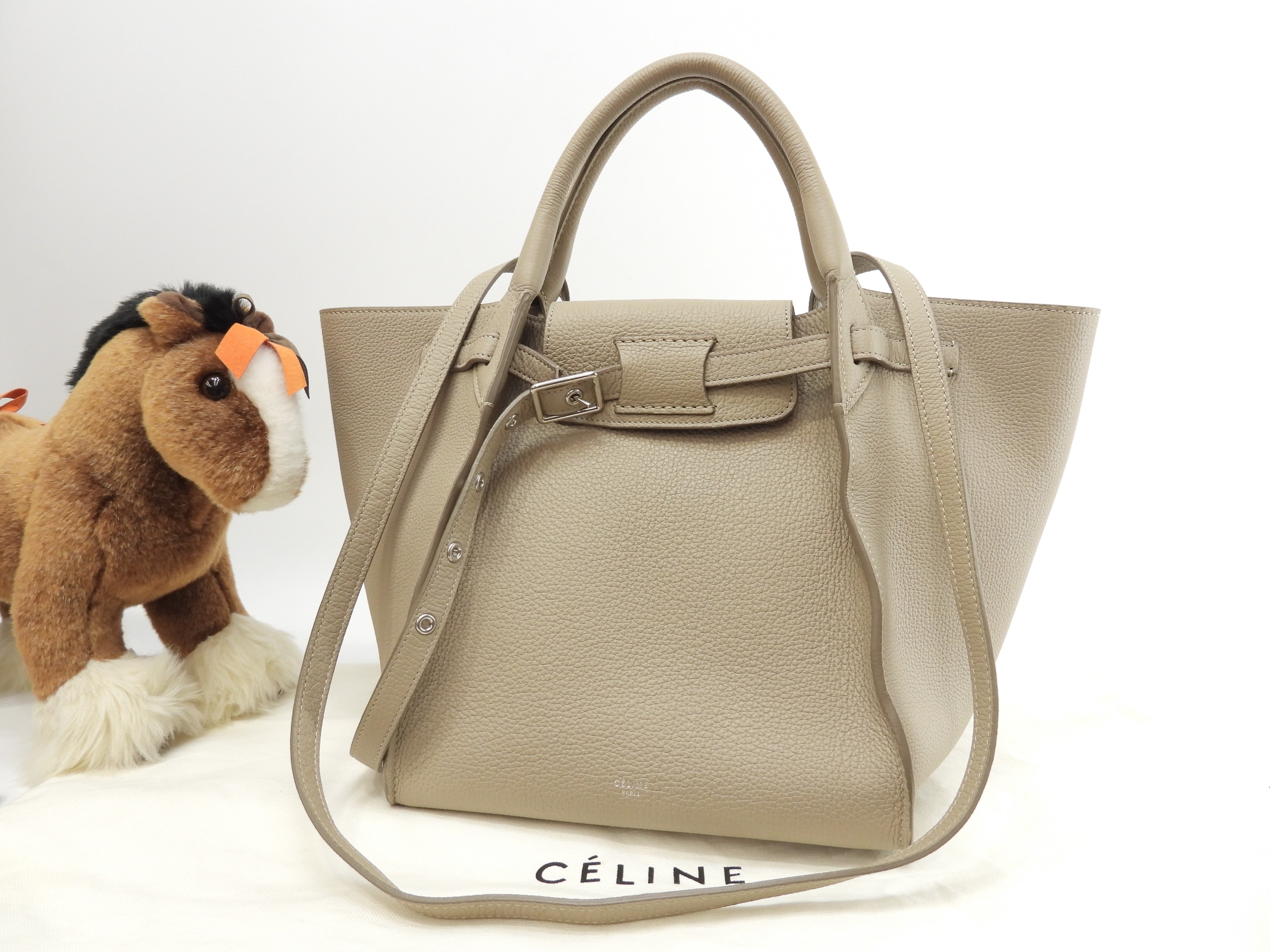 ビッグバッグスモール レザー ライトトープ ハンドバッグ 美品@ 341 75,900円