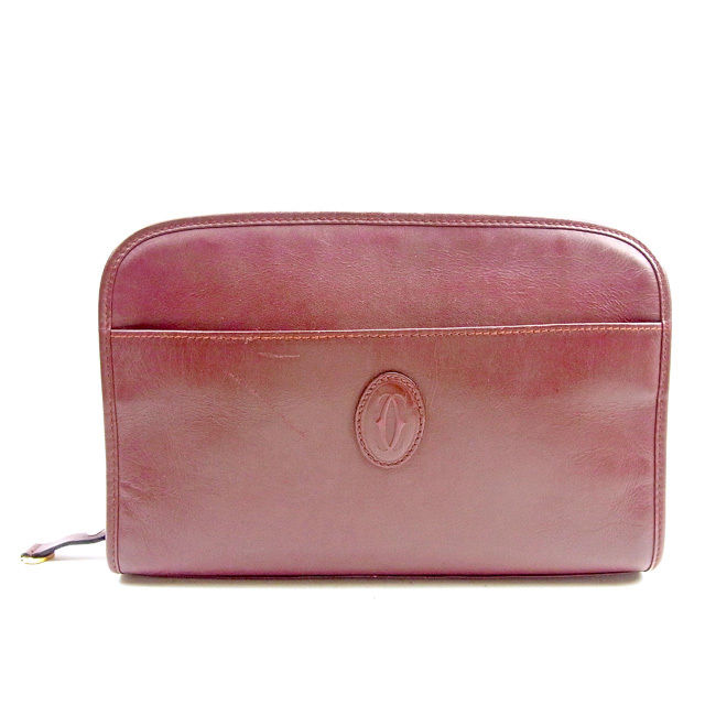 クラッチバッグ セカンドバッグ マストライン ボルドー 中古