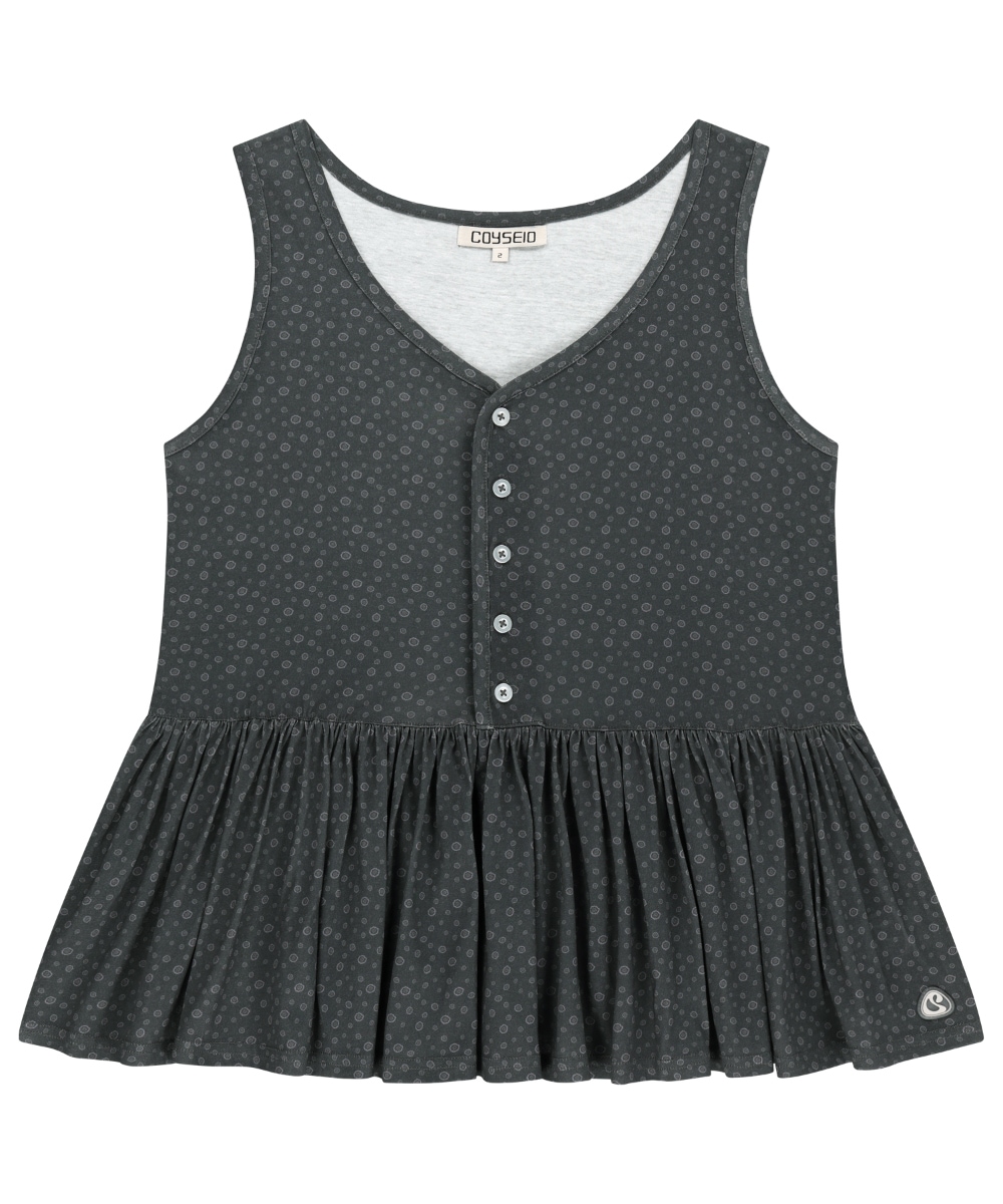 【COYSEIO】26SS DUDU RUFFLE SLEEVELESS : CHARCOAL