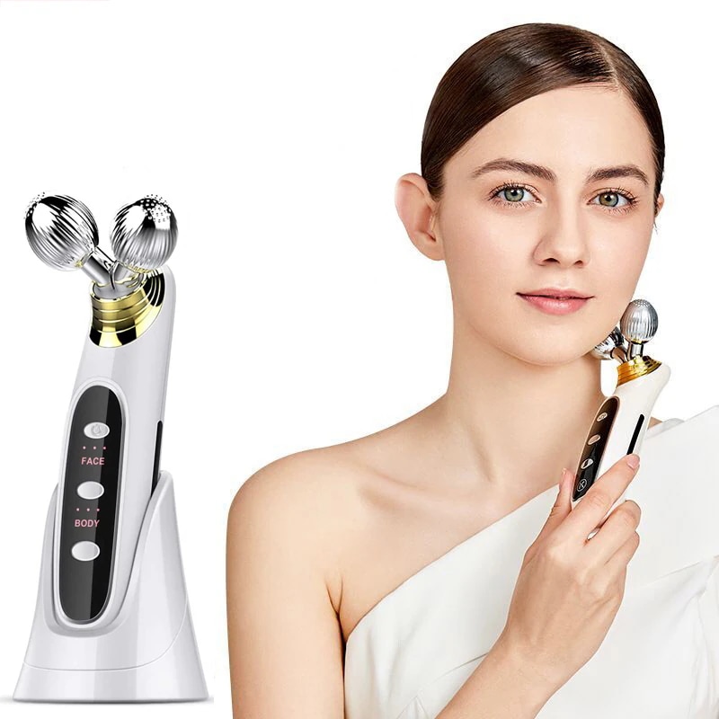 【爆発品】美顔ローラーY字型美容ローラー 小顔ローラー フェイスローラー 美顔器 マイクロカレントUSB台座充電 EMS マッサージ 顔 ボデー 小顔 脂肪とり むくみとり 美肌 血行 男女兼用