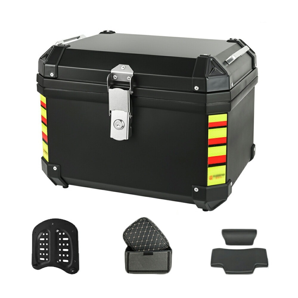 バイクトランク バイク用トランク オートバイ用トランク ABS材料 オートバイリアトランク 荷物ケース ストレージボックス 大容量48L 収納スペース 防水性 耐久性 バックレスト 防震底座 加厚内 8,435円
