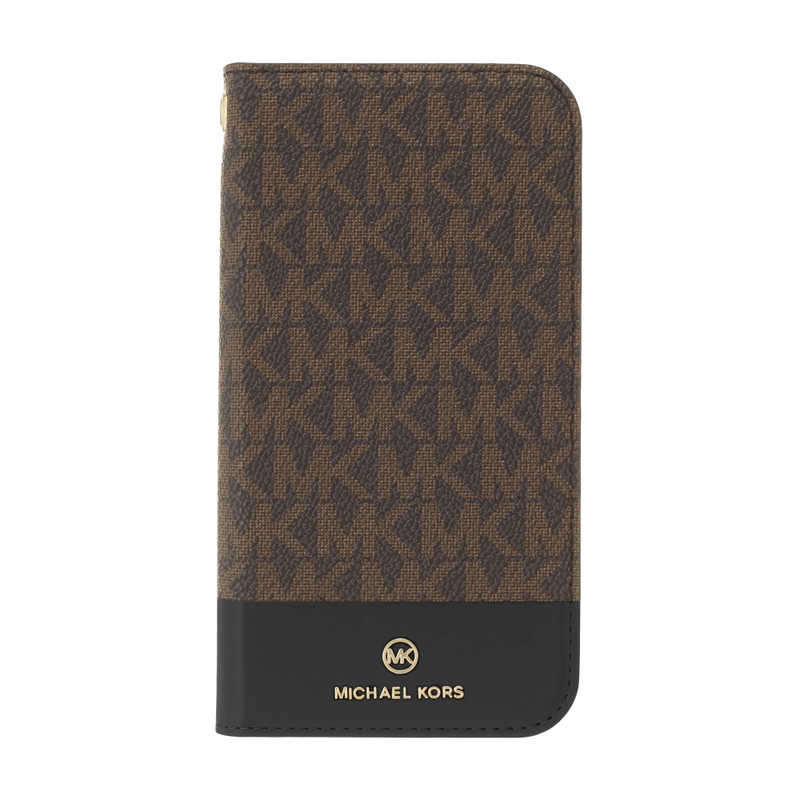 マイケルコース　Case Bicolor with Tassel Charm for iPhone 2021(5.4inch) [ Brown/Black ]　MKBCBBLFLIP2154