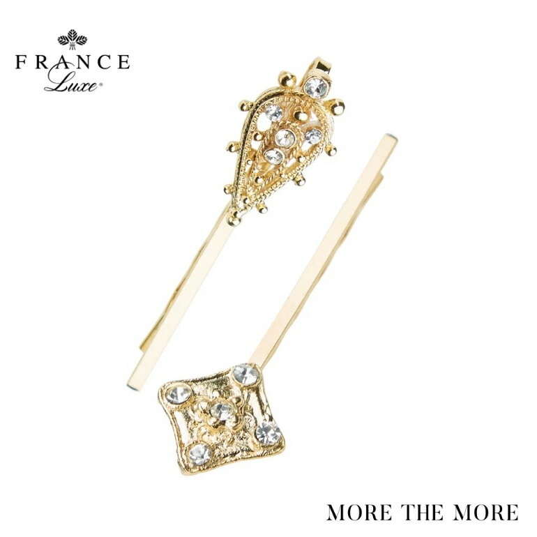 France Luxe フランス ラックス ジュリエット ボビー ピン 2個 セット（ゴールド） バレッタ ピン ヘアピン 高級 まとめ髪 アレンジ おしゃれ レディース ヘアアクセサリー プレゼント
