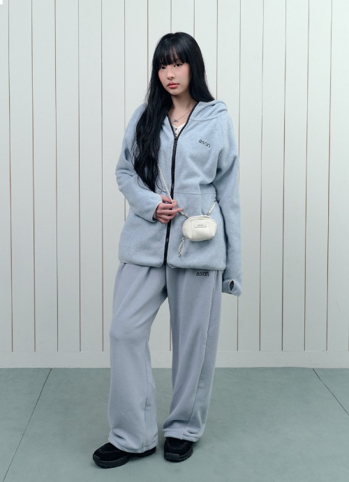 【AS"ON】 MIA FLEECE PANTS / LIGHT-BLUE 正規品