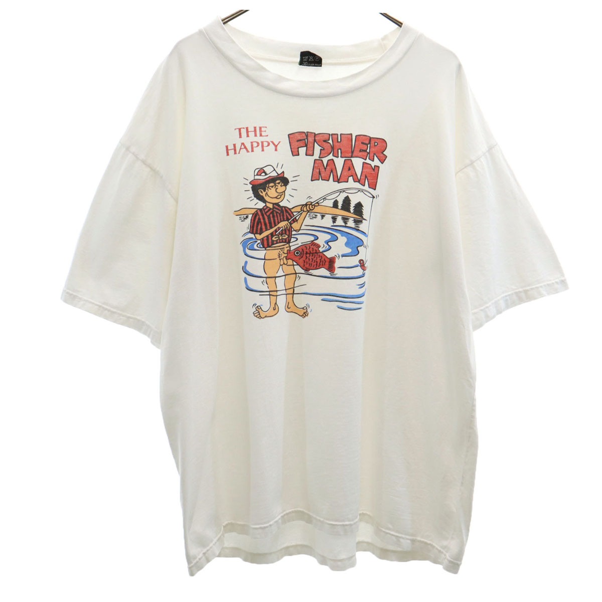 オールド フィッシャーマン 半袖 Tシャツ XXL ホワイト ビッグサイズ メンズ 古着