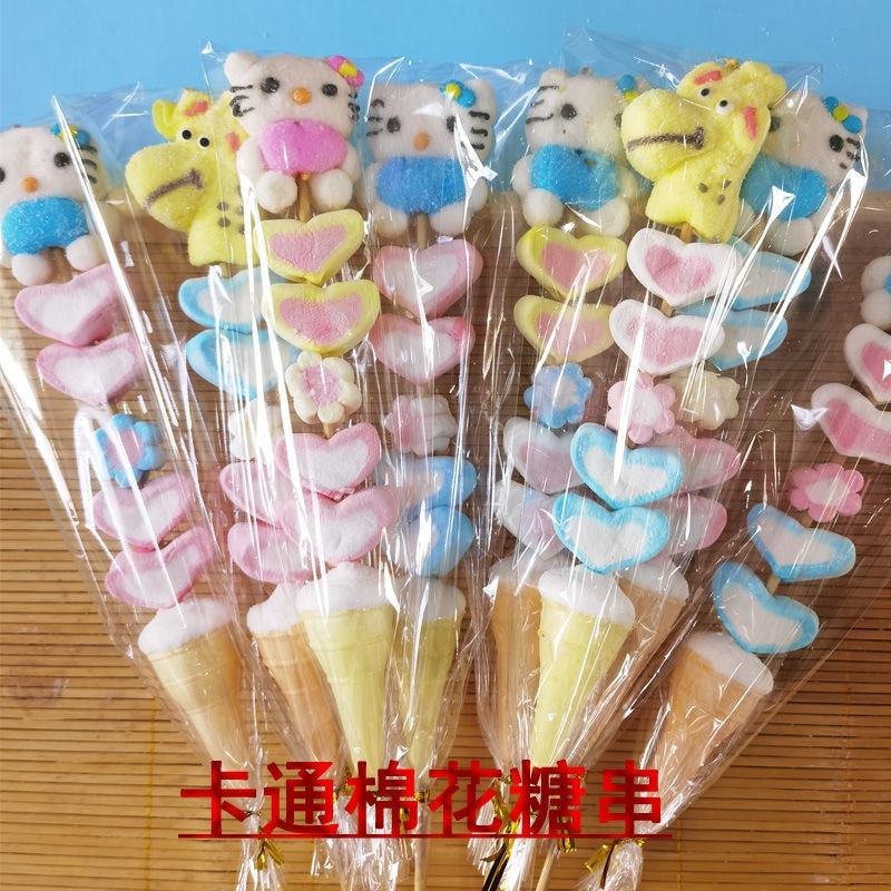 漫画の串マシュマロマシュマロホーグミロリポップ混合