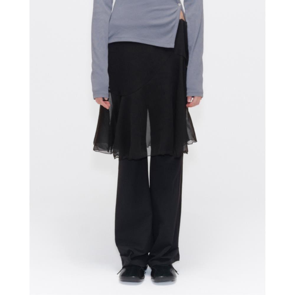 MISEKI SEOUL Sheer layered wrap skirt BLACK MSK251SK05BK 9,072円