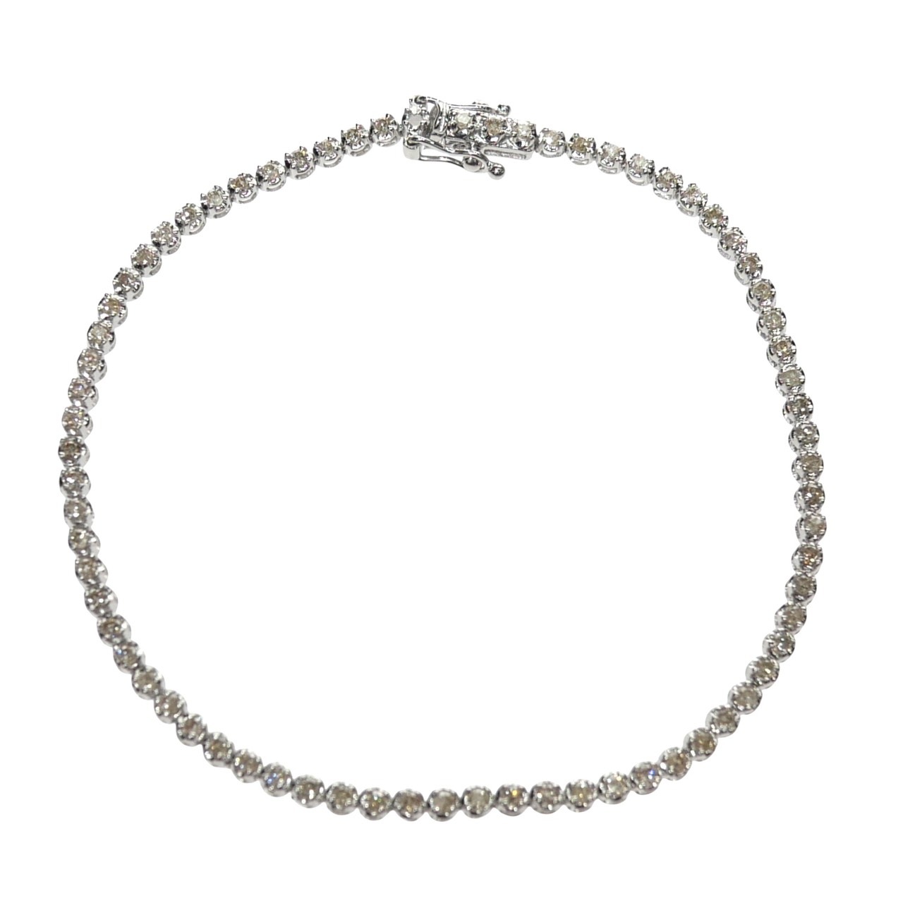 【未使用品】テニスブレスレット K18WG 750 ホワイトゴールド ダイヤモンド 1.01ct 1.0ct 1ct 71石 レディース メンズ ジュエリー アクセサリー ダイヤモンドブレス 76,890円