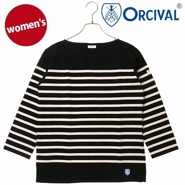 ボートネック ロングスリーブプルオーバー [#6803] BOAT NECK L/S P.O. フランス製 レディース トップス カットソー 長袖Tシャツ ボーダー BLACK/FLOUR 正規取扱店