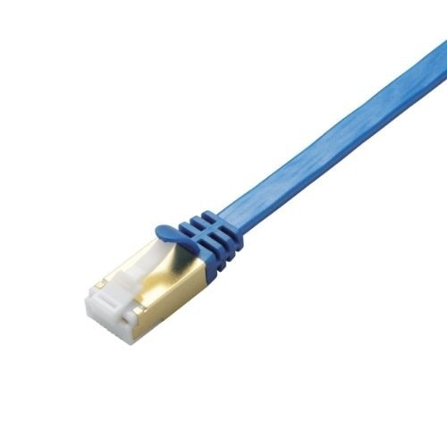 LANケーブル 爪折れ防止 CAT7対応 フラットタイプ 10m ブルーメタリック [PlayStation 4 対応] LD-TWSFT/BM100