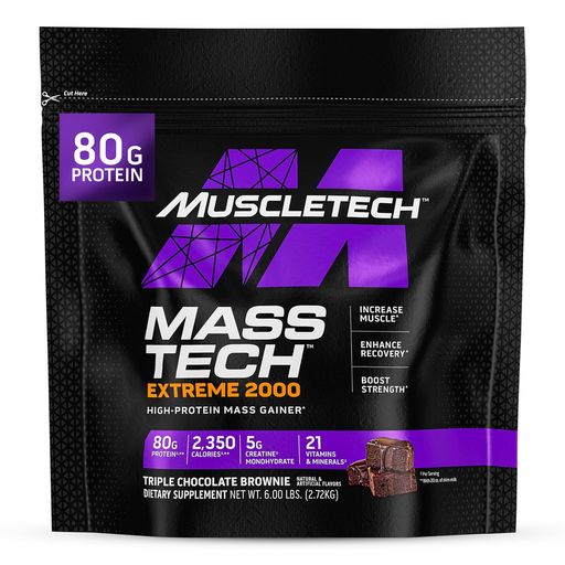 MUSCLETECH, MASS-TECH(マステック)エクストリーム2020トリプルチョコレートブラウニー2.72KG(6ポンド)