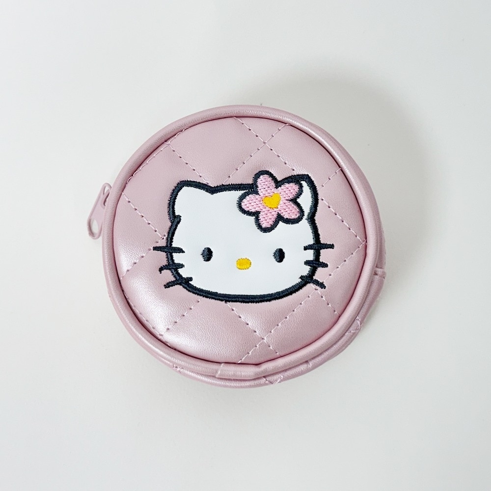 ハローキティ キルティング丸型ポーチ