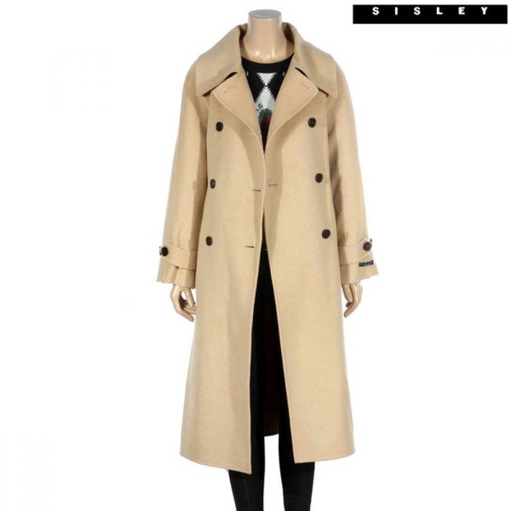 (シスレー) シスレービッグカラーツーボタンロングコート SACTC5361_BG