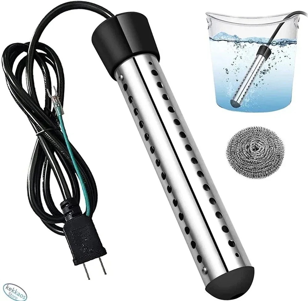 急速出荷プールヒーター 電気給湯器 1500W自動電源オフ浸漬給湯器 電線15M お風呂 家庭 アウトドア
