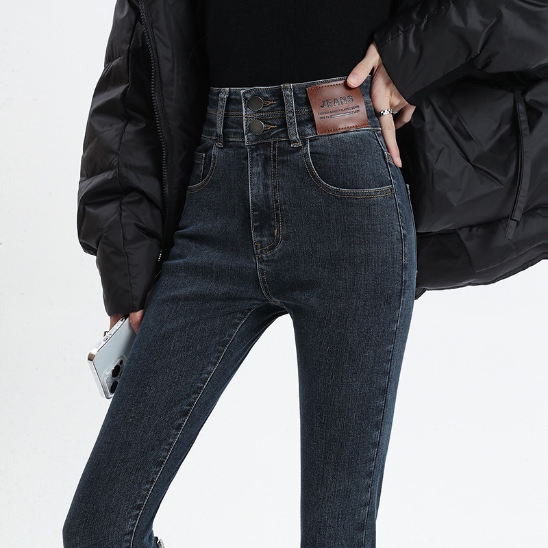 レディース スキニー ジーンズ2025 年春秋の新スタイルハイウエストスリムフィットクロップドペンシル丈のレギンス