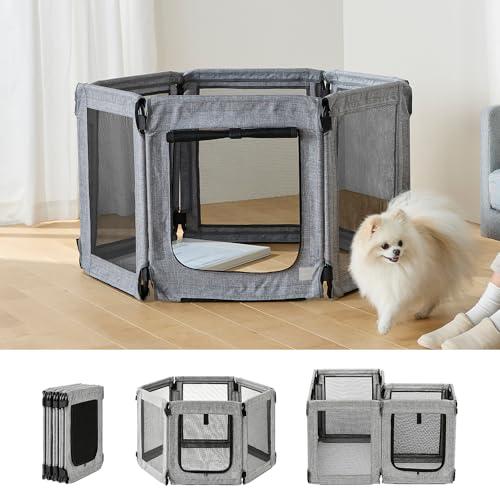 アイリスオーヤマ ペットサークル ケージ 折りたたんで洗える 組み換え可能 コンパクト収納 子犬 老犬 Mサイズ グレー 98長さ x 90幅 x 60高さ cm AOPS-6P 9,981円