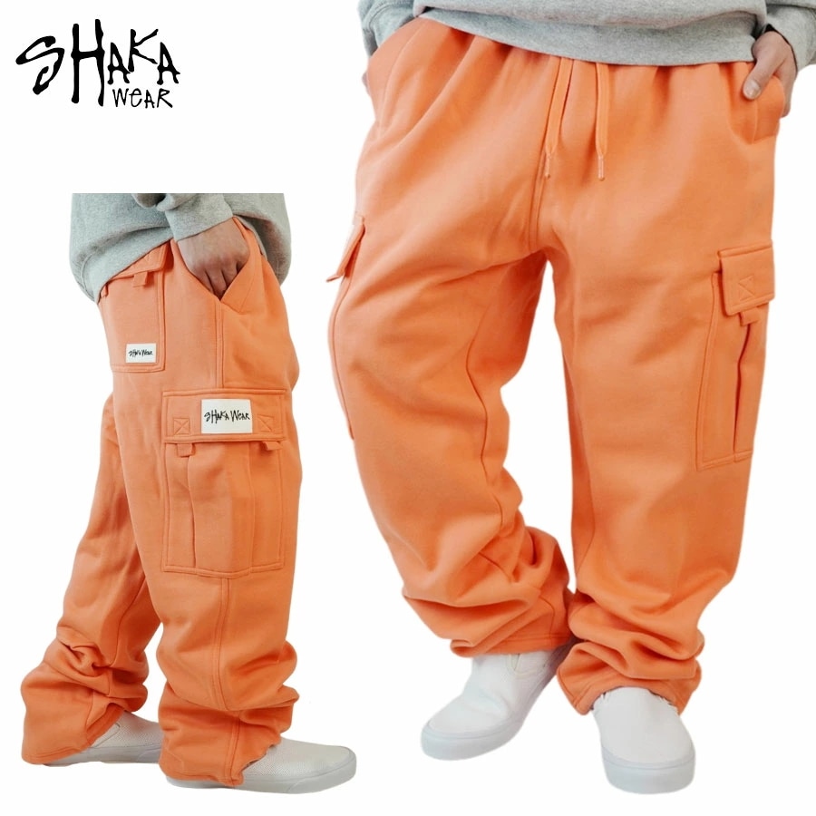 SHAKA WEAR シャカウェアメンズ パンツFCP23 スウェットカーゴパンツ 12.5oz ヘビーウェイトPEACH ピーチ ピンク ウォッシュロゴ刺繍