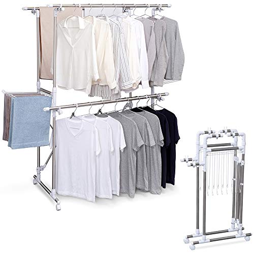 アイリスオーヤマ 洗濯物干し 室内物干し コンパクト収納 部屋干し時間短縮 タオルハンガー付き