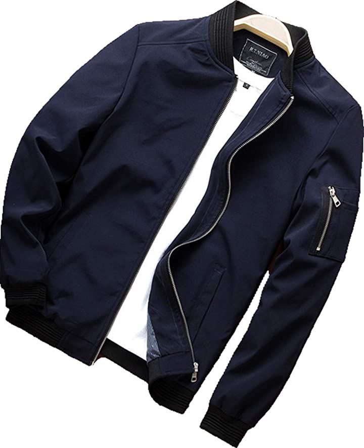 ワイズファクトリー ジャケット メンズ MA-1ジャケット アウター カジュアル ベーシック シンプル 無地 ミリタリー( ネイビー, 5L)