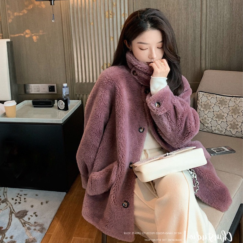 2024年新作ミディアムロングスタイルスモールウールシープシャーリングシドニームートンファージャケット