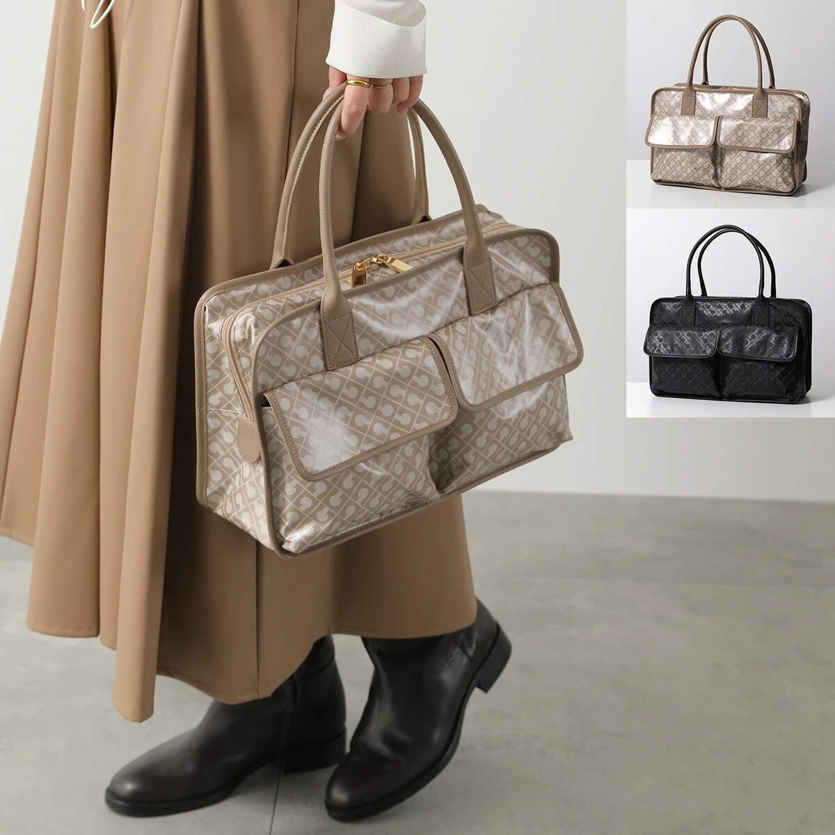 GHERARDINI ゲラルディーニ ハンドバッグ SOFTY ソフティ H0202 レディース ボストンバッグ ポリエステル ロゴ 鞄 カラー2色