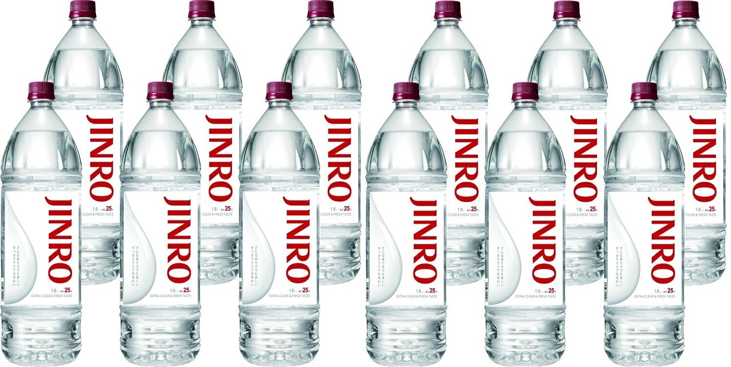 【送料無料】JINRO ジンロ 眞露 ペット 25度 1800ml 1.8L2ケース/12本【北海道沖縄県東北四国九州地方は必ず送料がかかります】