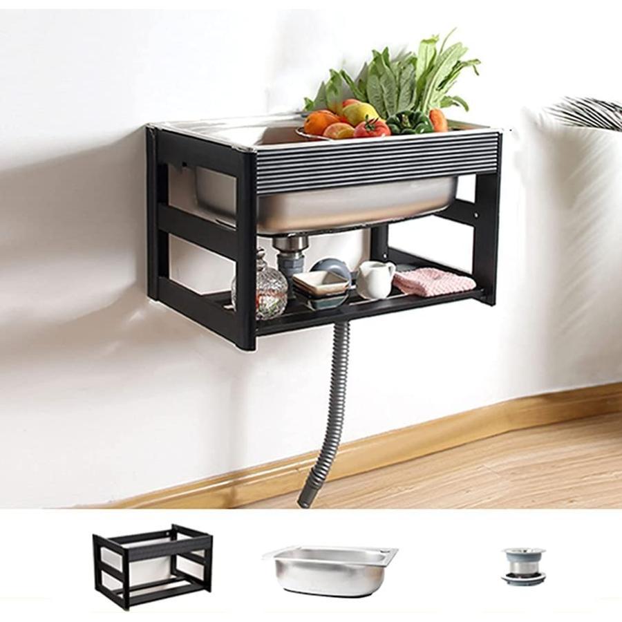 流し台 シンク 壁掛けシンク ルシンク ステンレス製 大容量シンク 組み立ては簡単 防油 防汚 屋外 台所用流し台 業務用 厨房簡易流し台 ガーデンシンク